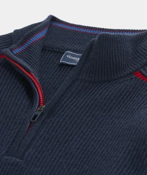 Vineyard Vines On-The-Go Wool Quarter-Zip Blue Blazer Hot