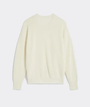 Vineyard Vines Oversized Ribbed Luxe Crewneck Sweater White Cap Grey Hot