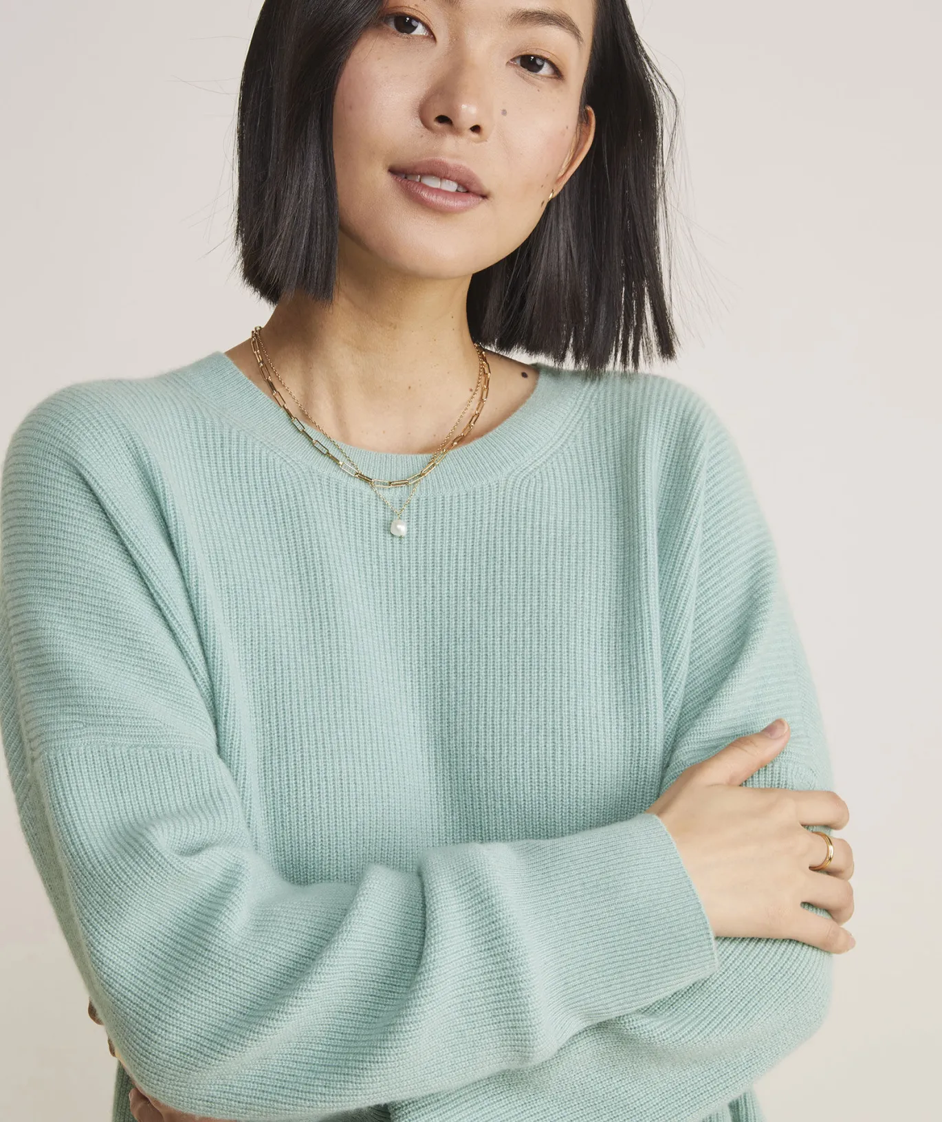 Vineyard Vines Oversized Ribbed Luxe Crewneck Sweater Mint Sprig Flash Sale