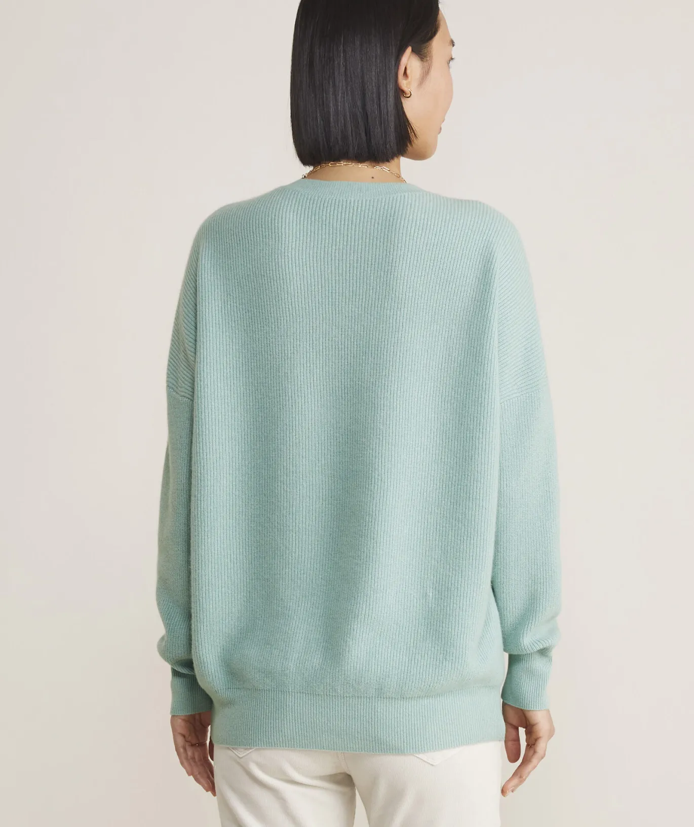 Vineyard Vines Oversized Ribbed Luxe Crewneck Sweater Mint Sprig Flash Sale