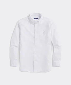 Vineyard Vines Oxford Solid Shirt White Cap Best Sale