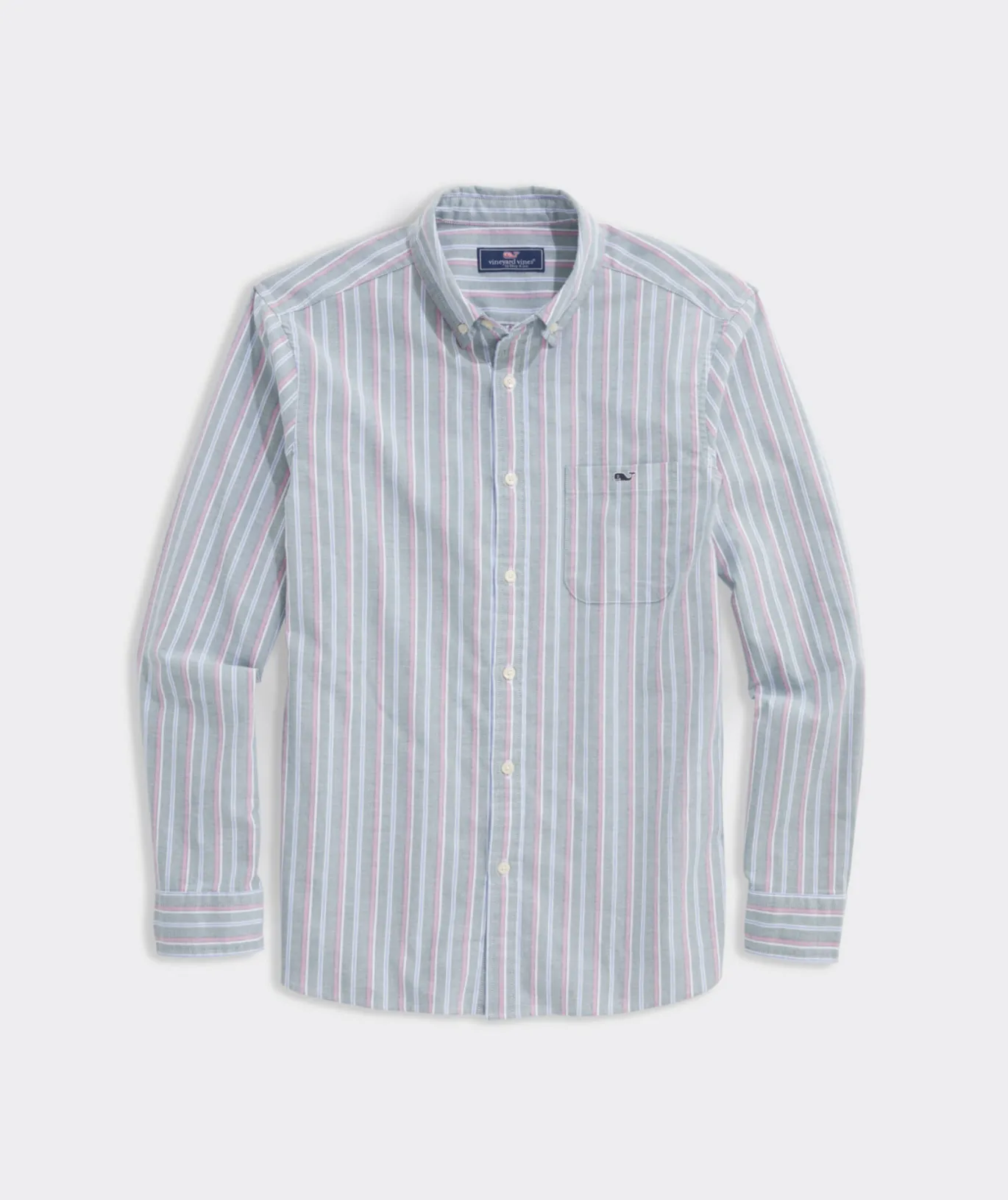 Vineyard Vines Oxford Stripe Shirt Stp Turf Green Best