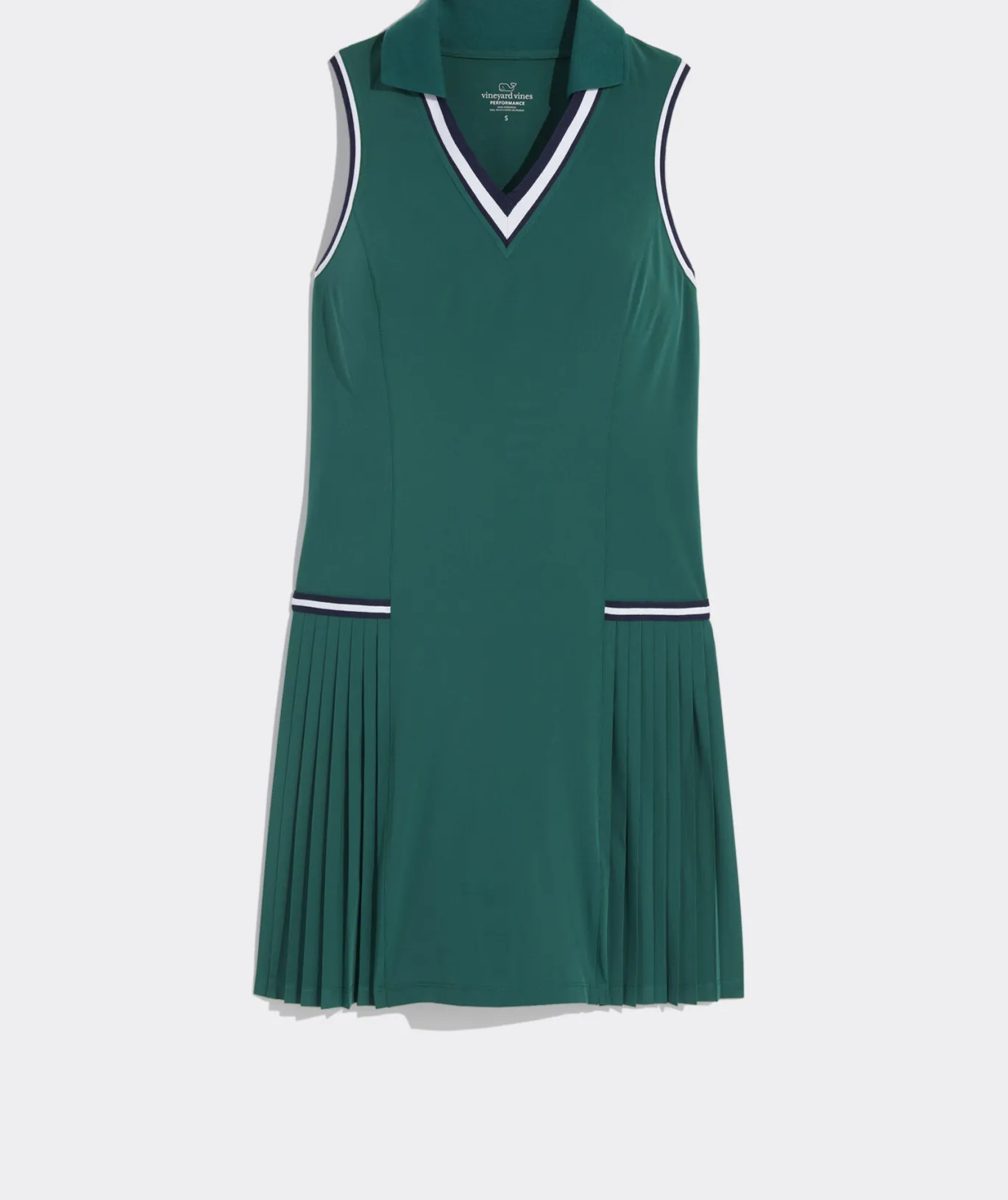 Vineyard Vines Polo Collar Pleated Performance Dress Turf Green Online