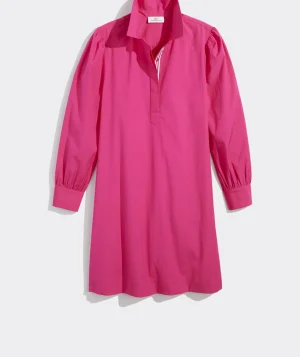 Vineyard Vines Poplin Popover Dress Rhododendron Hot