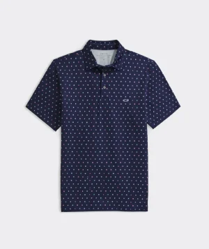 Vineyard Vines Printed Sankaty Polo Burgee-Nautical Navy Fashion