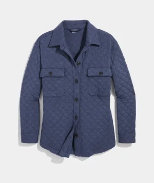Vineyard Vines Quilted Dreamcloth® Shirt Jacket Officer Khaki Hthr Cheap