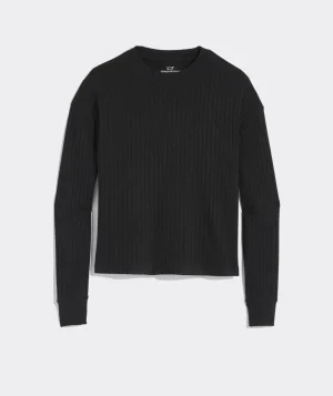 Vineyard Vines Ribbed Dreamcloth® Crewneck Stone Heather Fashion