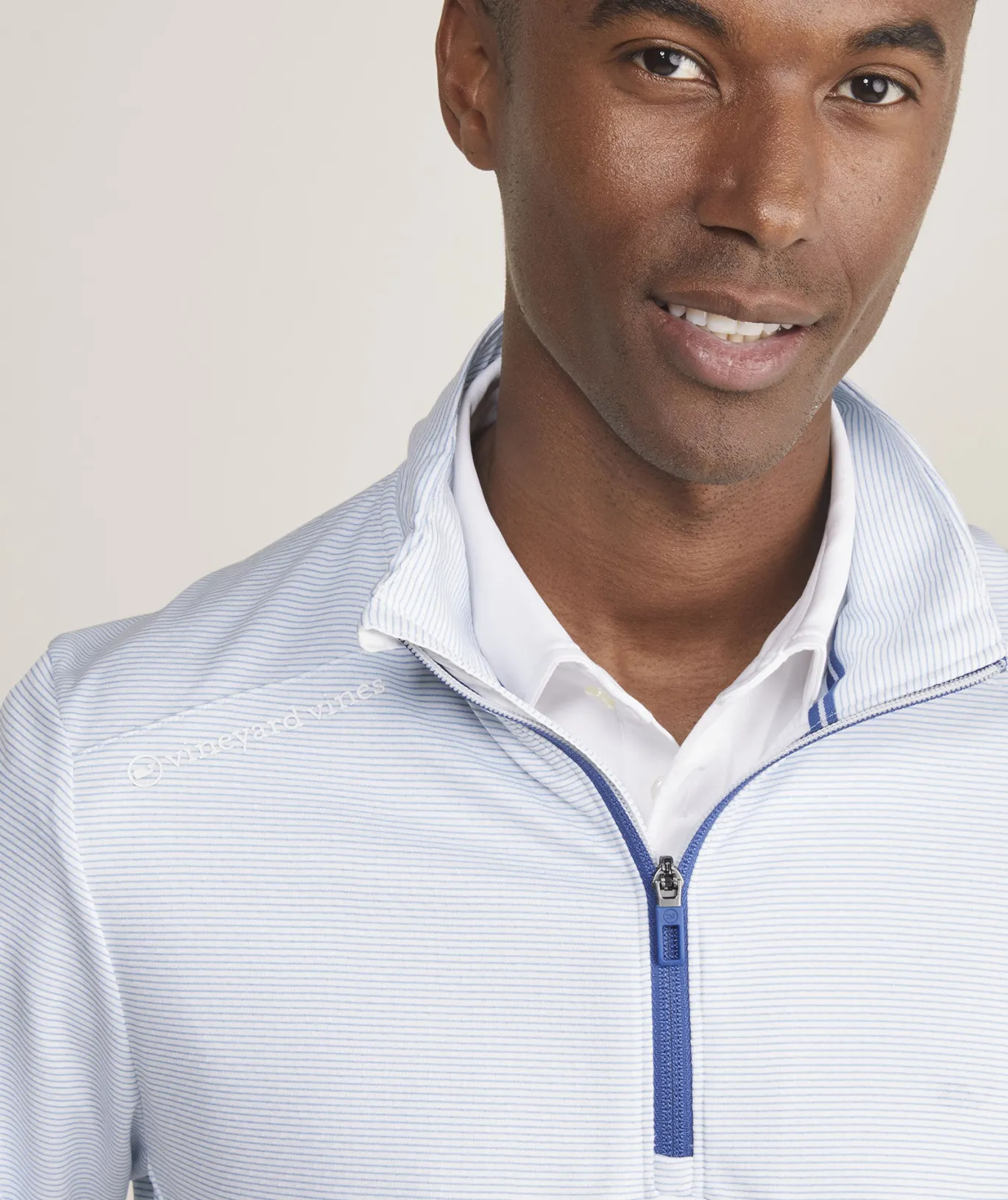 Vineyard Vines Sankaty Quarter-Zip White Cap Outlet