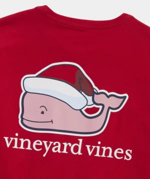 Vineyard Vines Santa Whale Long-Sleeve Pocket Tee Red Velvet Discount