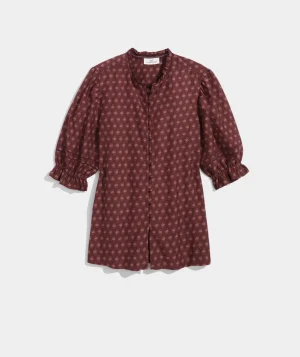 Vineyard Vines Sequin Check Top Sequin Gingham-Navy Sale