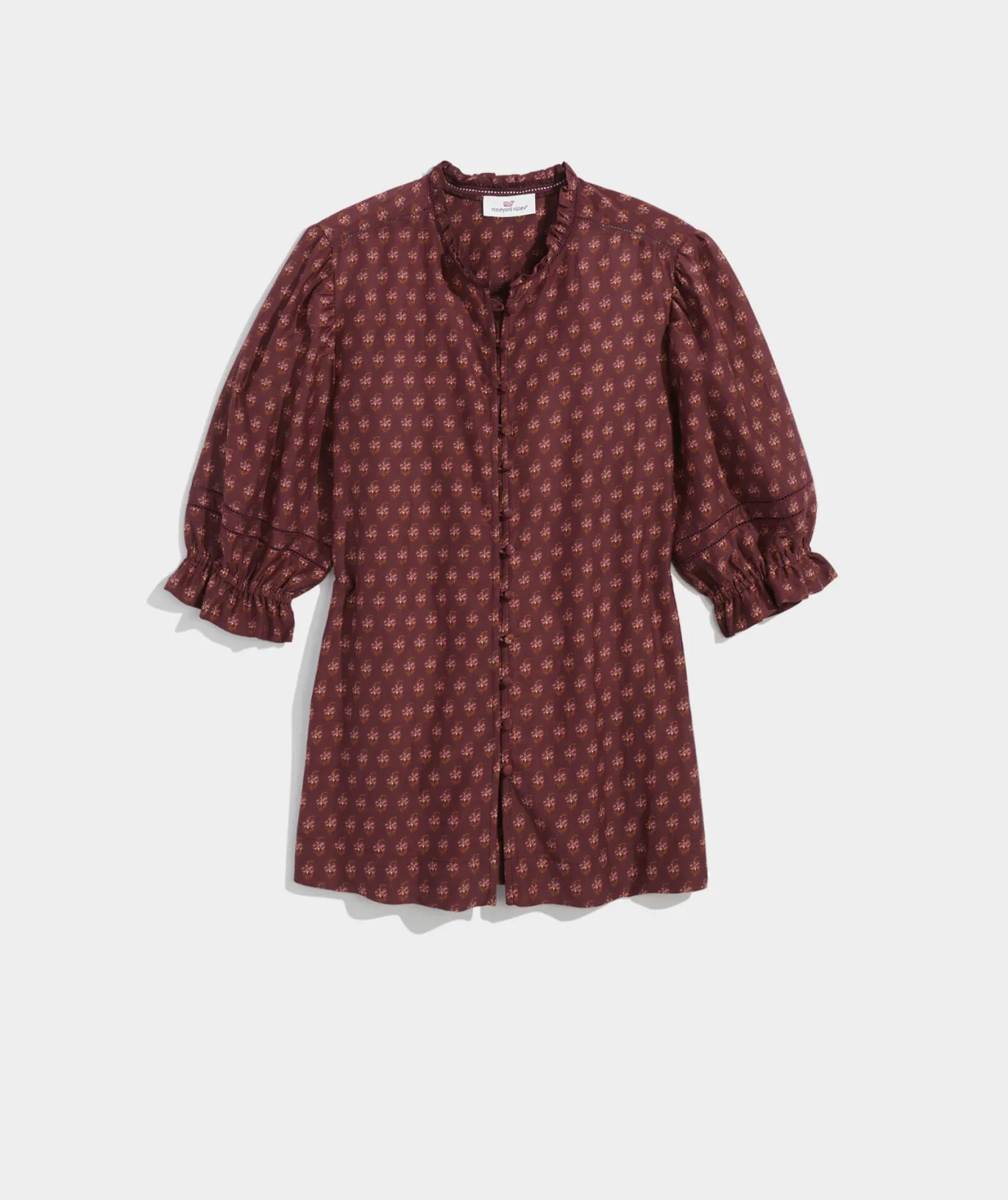 Vineyard Vines Sequin Check Top Sequin Gingham-Navy Sale