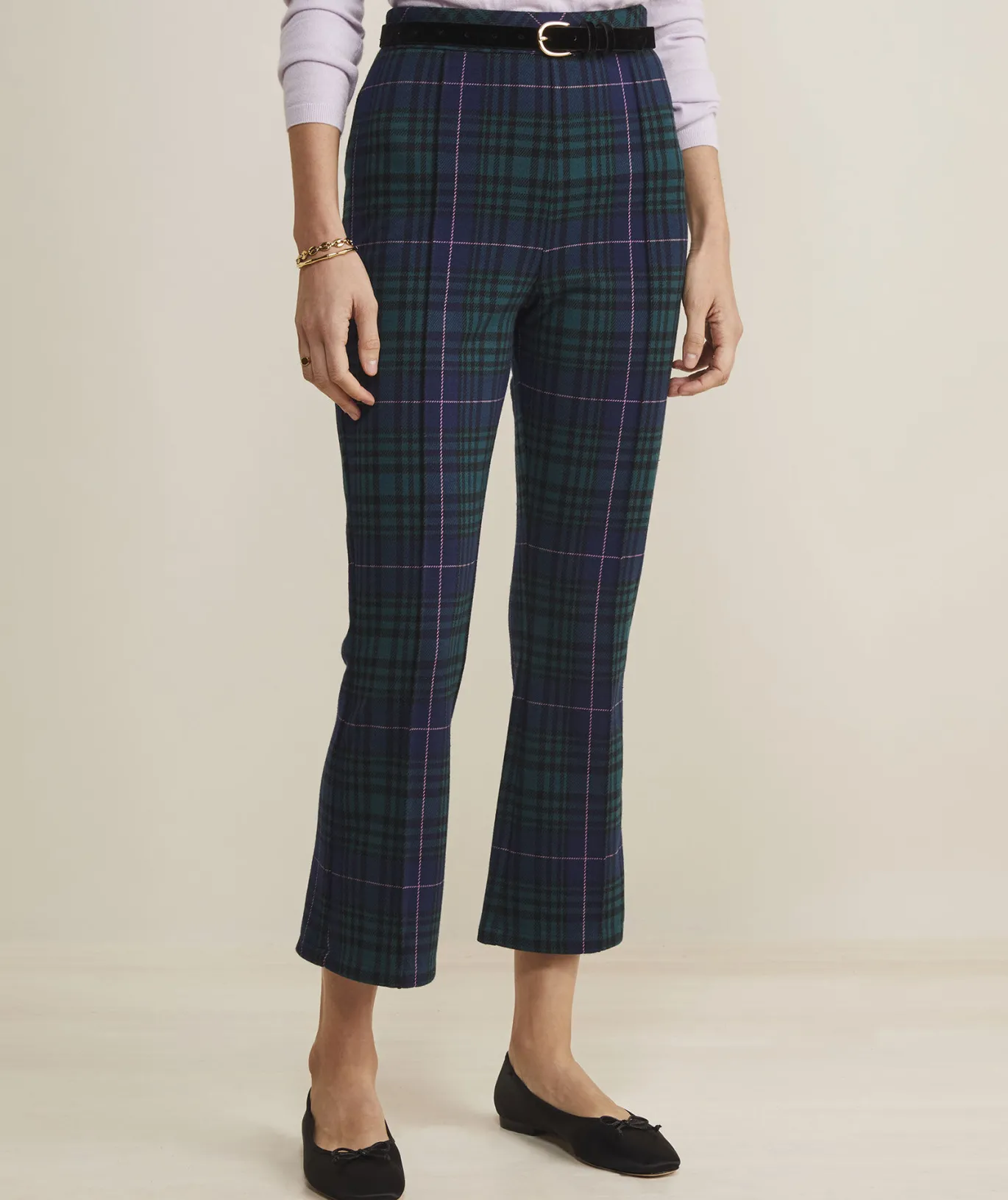 Vineyard Vines Sequin Check Trouser Sequin Gingham-Navy Flash Sale