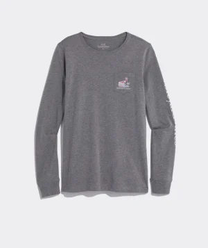 Vineyard Vines Ski Dogs Long-Sleeve Pocket Tee White Cap Shop