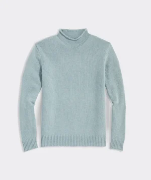 Vineyard Vines Solid Rollneck Sweater Porcelain Blue Hthr Flash Sale