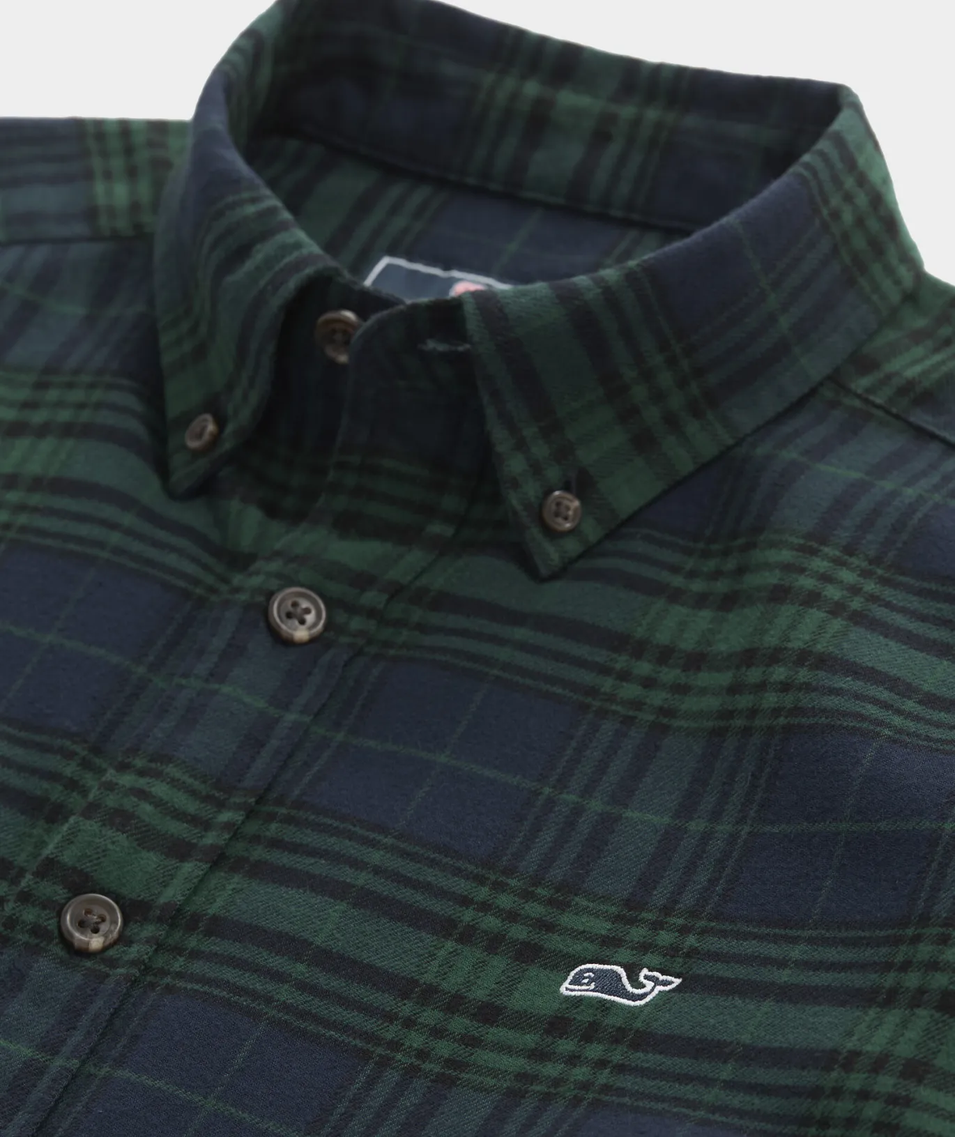 Vineyard Vines Stretch Flannel Blackwatch Shirt Plaid- Green Cheap