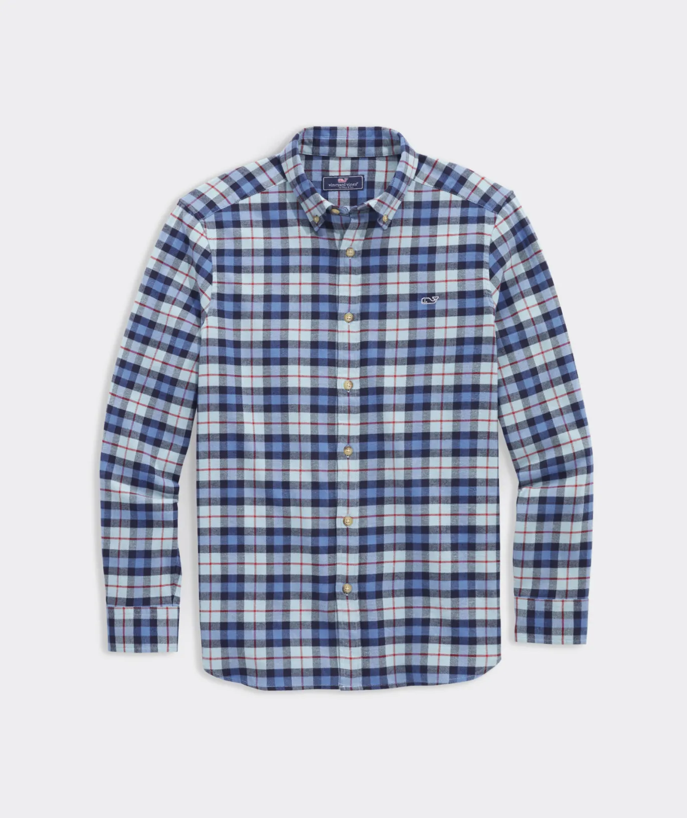 Vineyard Vines Stretch Flannel Plaid Shirt Porcelain Blue Shop