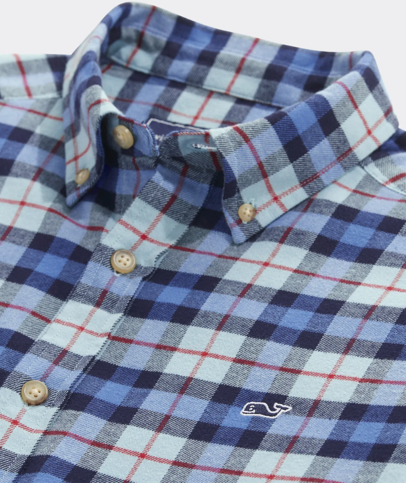 Vineyard Vines Stretch Flannel Plaid Shirt Porcelain Blue Shop
