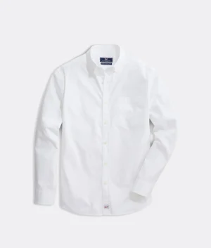 Vineyard Vines Stretch Poplin Solid Shirt White Cap Hot