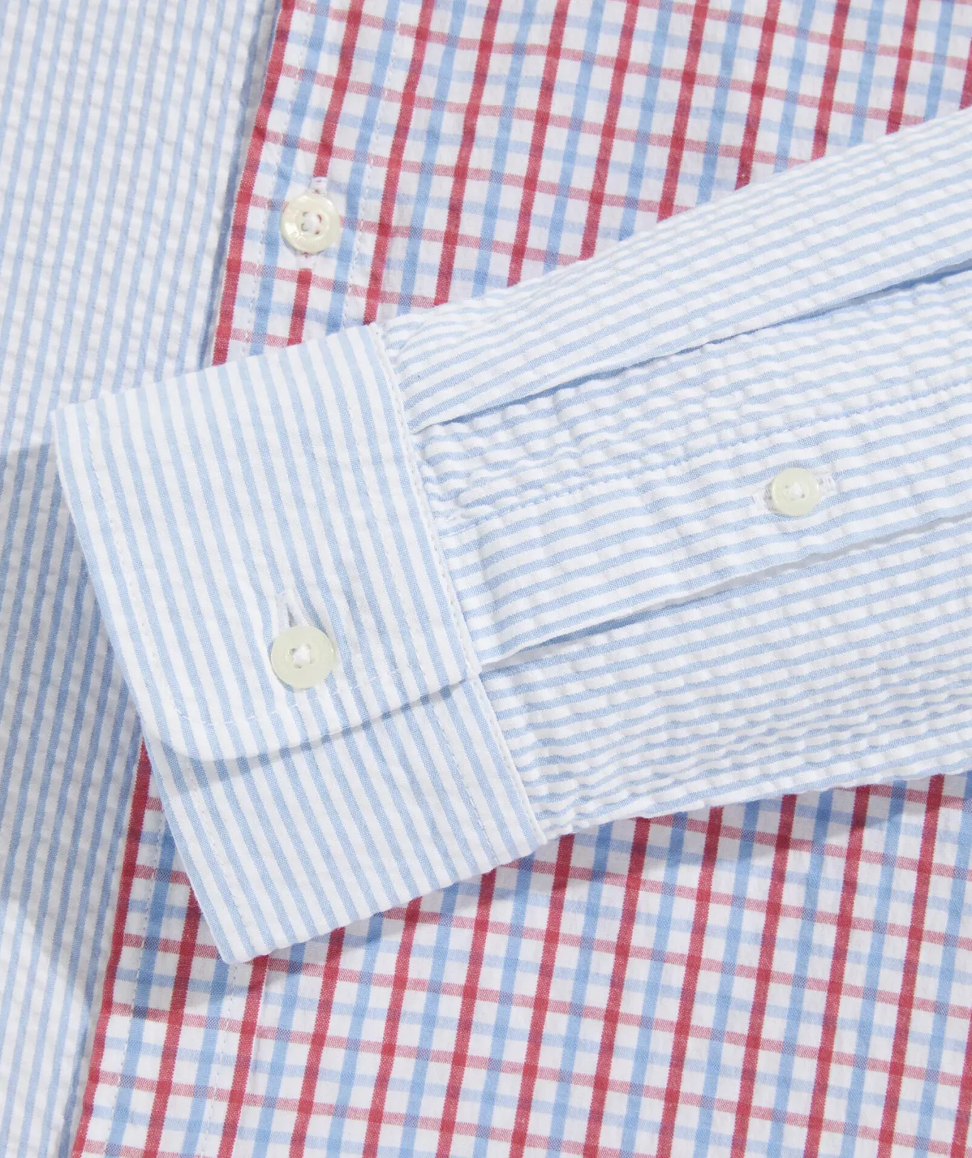 Vineyard Vines Stretch Seersucker Mixed Shirt Sailors Red Flash Sale