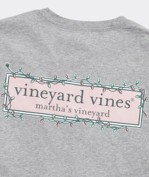 Vineyard Vines String Lights Logo Box Long-Sleeve Pocket Tee Medium Gray Heather Outlet