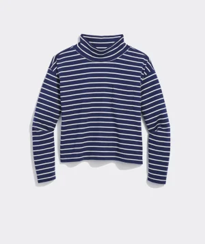 Vineyard Vines Striped Jamestown Funnel-Neck Tee HS - Marsh/Coastline Fashion