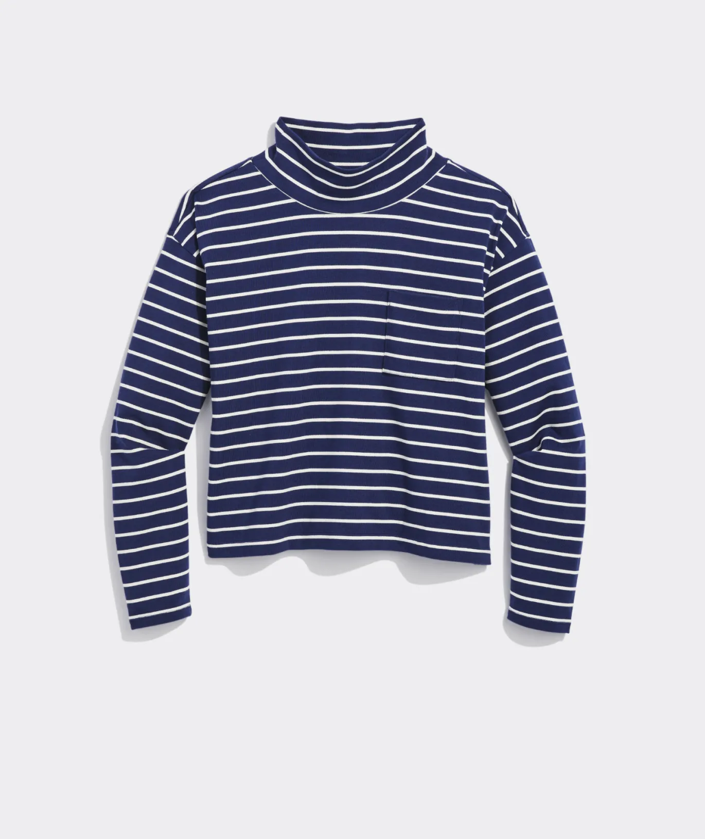 Vineyard Vines Striped Jamestown Funnel-Neck Tee HS - Marsh/Coastline Fashion