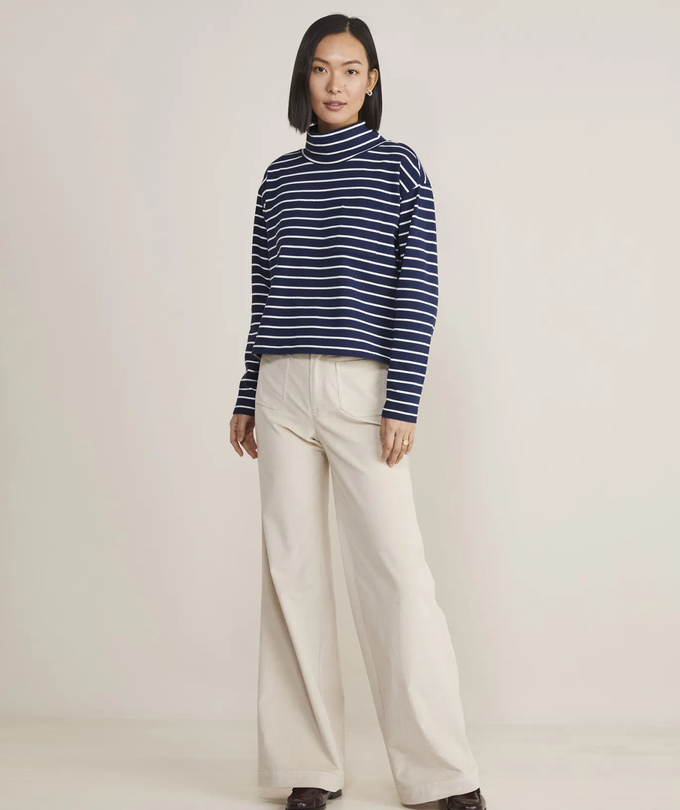 Vineyard Vines Striped Jamestown Funnel-Neck Tee HS - Marsh/Coastline Fashion