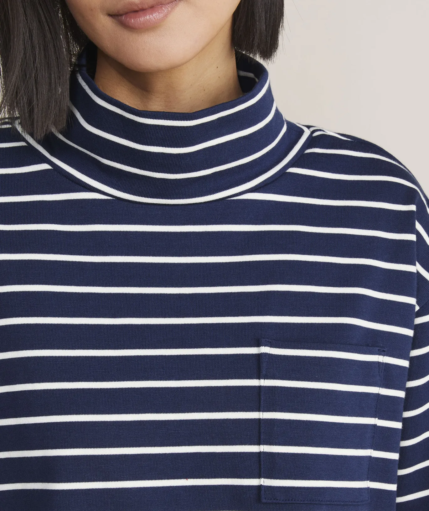 Vineyard Vines Striped Jamestown Funnel-Neck Tee HS - Marsh/Coastline Fashion
