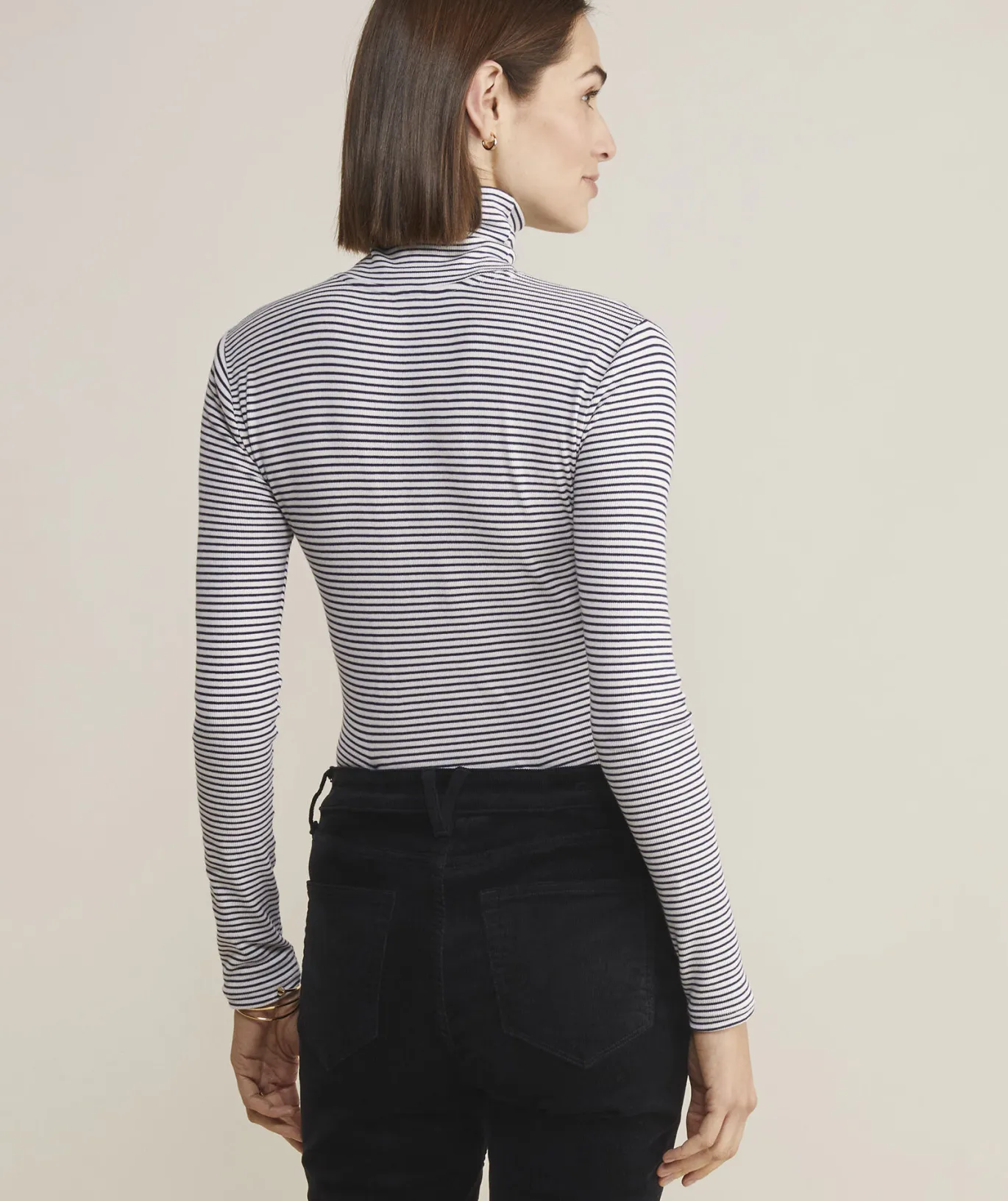 Vineyard Vines Striped Jamestown Mockneck Tee H.Stripe-White/Navy Cheap