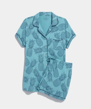 Vineyard Vines Super-Soft Printed Knit Pajama Short Set PA - Marsh/Lagoo Store