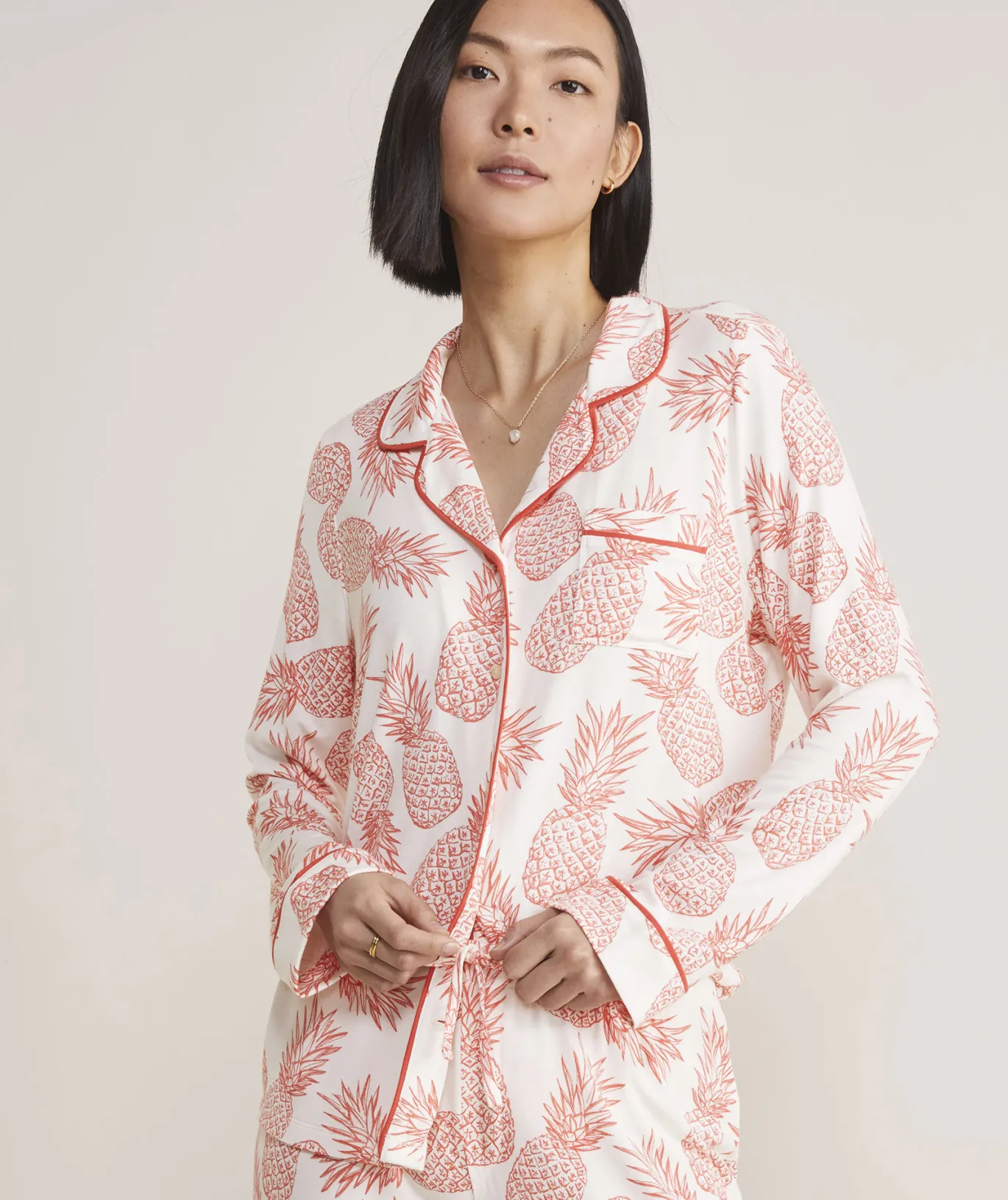 Vineyard Vines Super-Soft Printed Knit Pajama Set Tiny Tree-Red Velvet Clearance