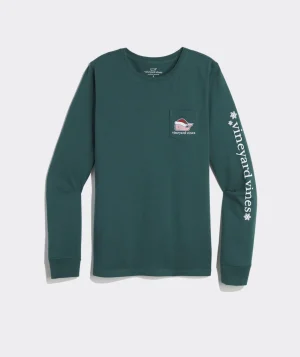 Vineyard Vines Thanksgiving Parade Whale Long-Sleeve Pocket Tee White Cap Best Sale