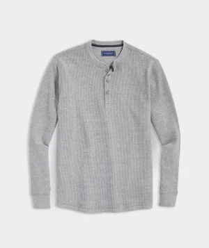 Vineyard Vines Thermal Long-Sleeve Henley Grey Heather Online