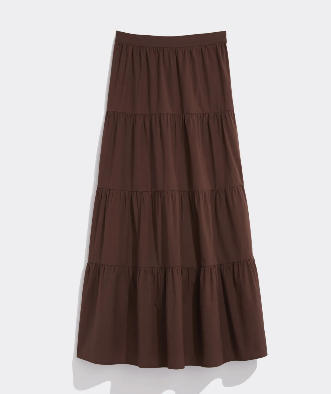 Vineyard Vines Tiered Maxi Skirt Chickory Coffee Sale