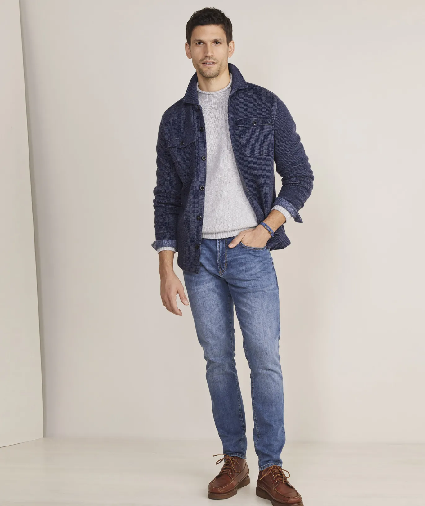 Vineyard Vines Twill Wool Shirt Jacket Nautical Navy Shop