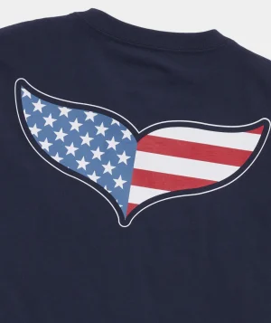 Vineyard Vines USA Whale Tail Short-Sleeve Pocket Tee Nautical Navy Cheap