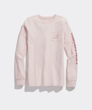 Vineyard Vines Valentine's Day Icons Whale Long-Sleeve Pocket Tee Sweet Taffy Discount