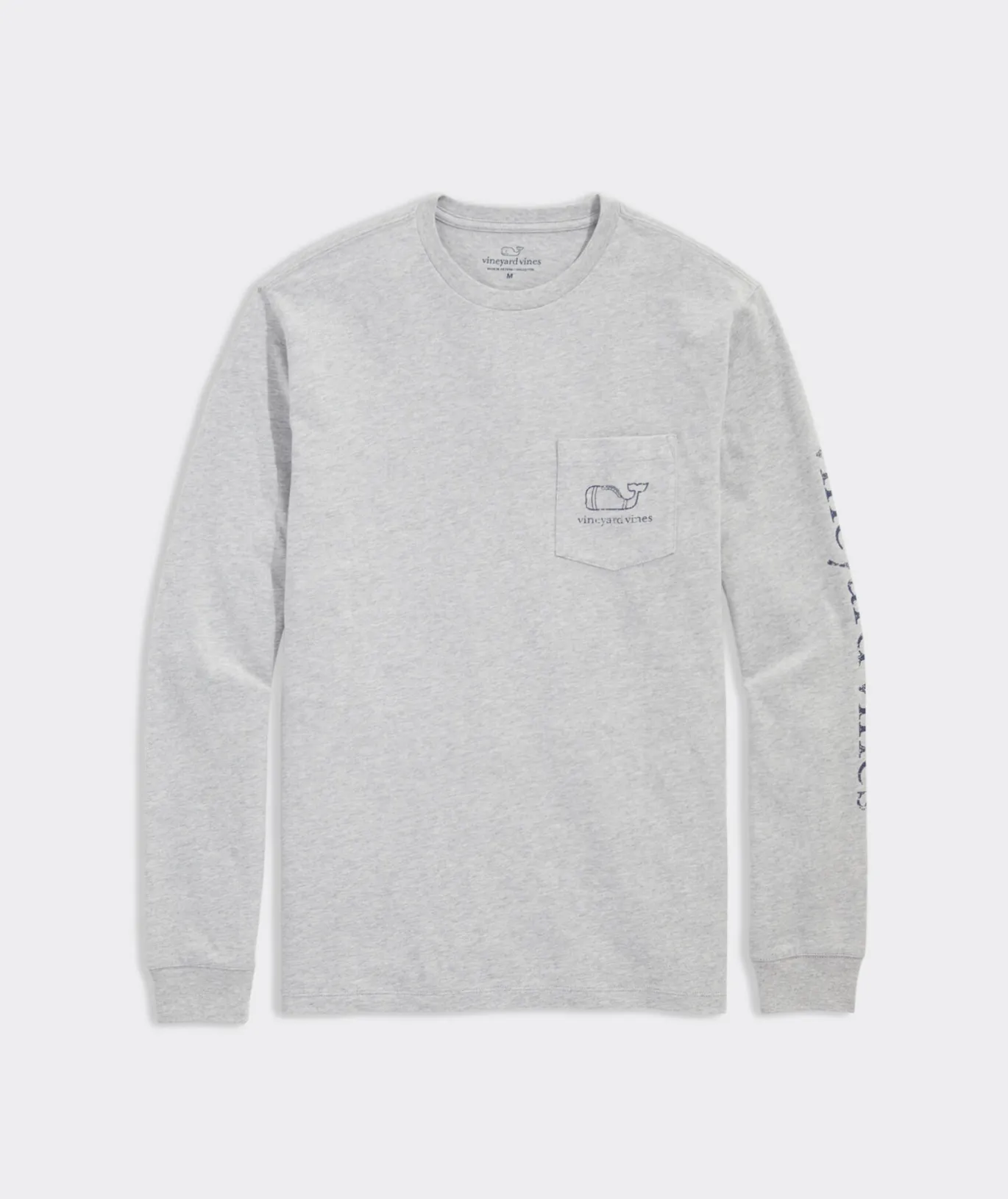 Vineyard Vines Vintage Football Whale Long-Sleeve Pocket Tee Grey Heather Store
