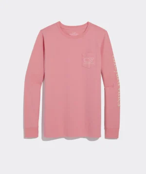 Vineyard Vines Vintage Whale Long-Sleeve Pocket Tee Light Grey Hthr Store