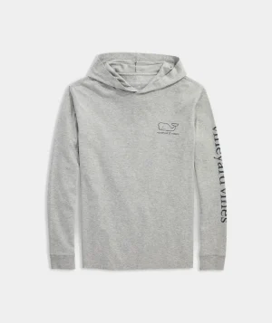 Vineyard Vines Vintage Whale Long-Sleeve Hoodie Tee Grey Heather Hot