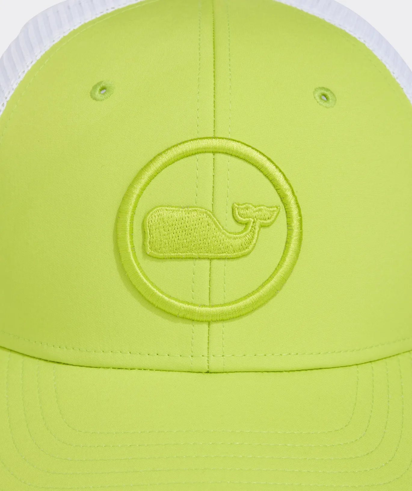 Vineyard Vines Whale Dot Performance Trucker Hat Wild Lime Outlet