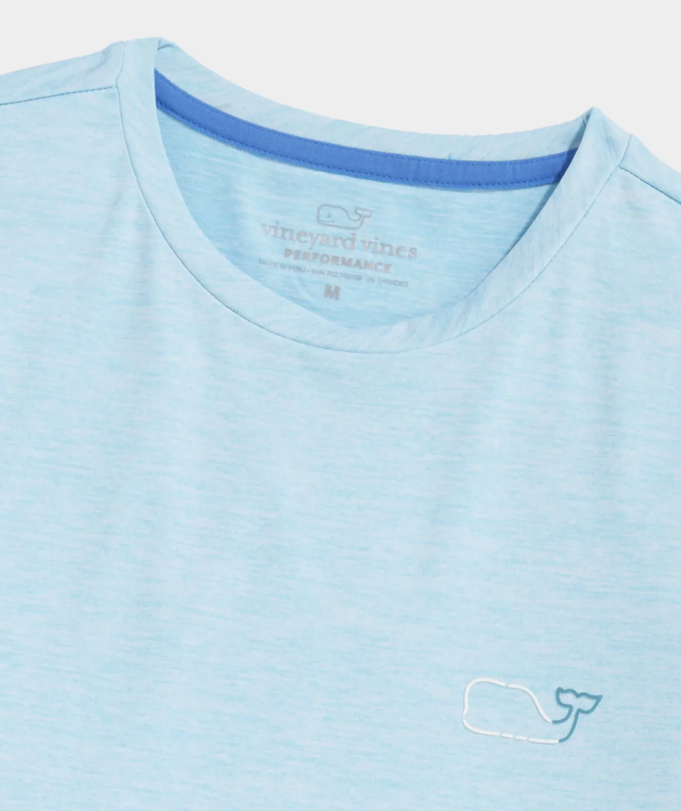 Vineyard Vines Whale Outline Short-Sleeve Harbor Performance Tee Splish Splash Hthr Hot