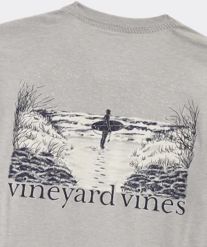 Vineyard Vines Winter Surfer Long-Sleeve Dunes Tee Grey Heather Discount