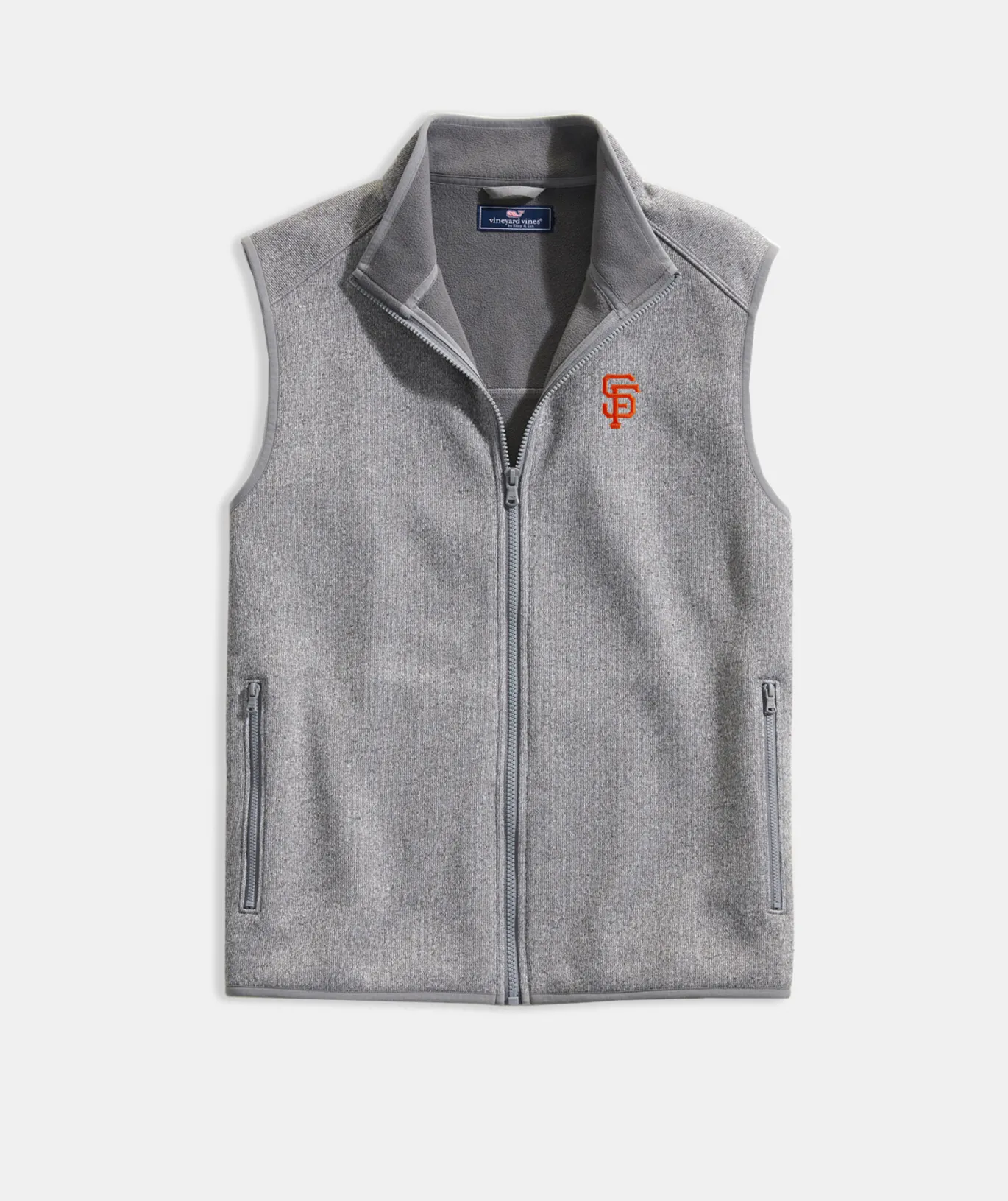 Vineyard Vines Women's Miami Marlins Mountain Sweater Fleece Vest Marshmallow Store