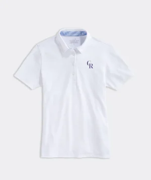 Vineyard Vines Women's Oakland Athletics Pique Polo White Cap Store