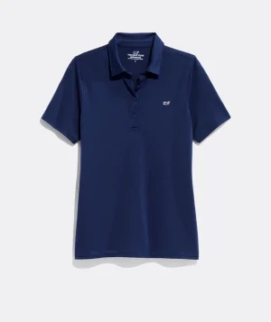 Vineyard Vines Women's Solid Pique Polo White Cap Cheap